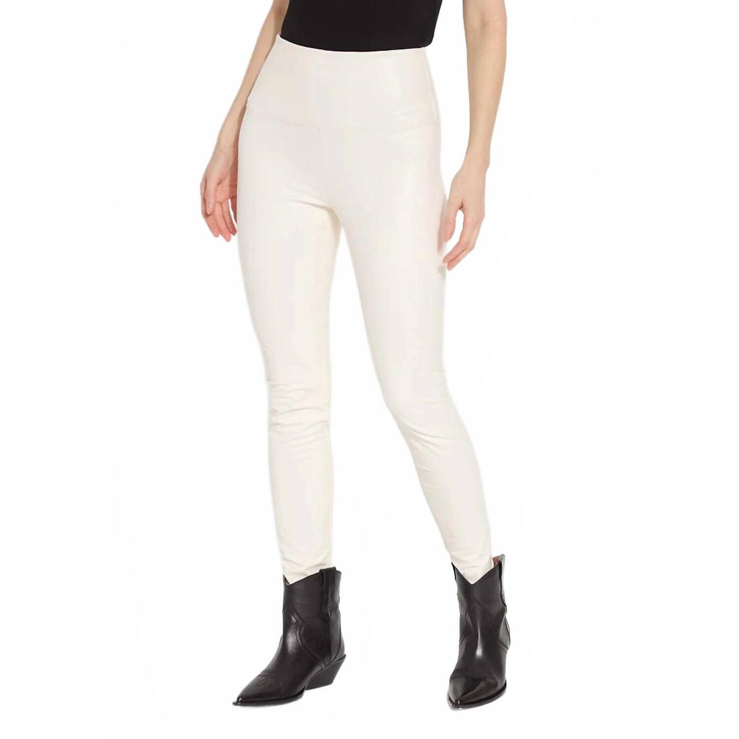 New Lysse Theodora Textured Leather Legging In Chalk